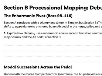 Debussy Fetes - Section B worksheet