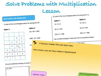 Year 5 Multiplication and Division (B) - Solve Problems with Multiplication Lesson