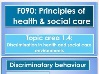 Aaq OCR health and social care F090 Entire unit of  work all lessons