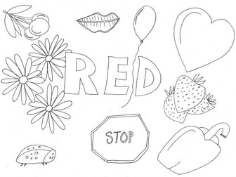 Red: Colours: Colouring Sheet