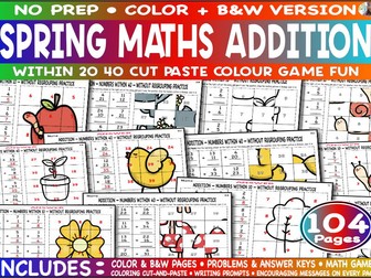 Addition 10 40 Spring Maths Colour Game