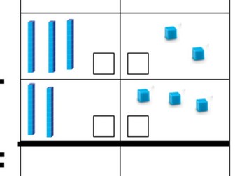 Year 2 Addition worksheet using Dienes