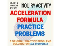 acceleration formula practice problems by integrationscience