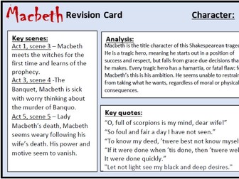 Macbeth Character Flashcards