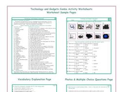 Technology and Gadgets Combo Activity Worksheets