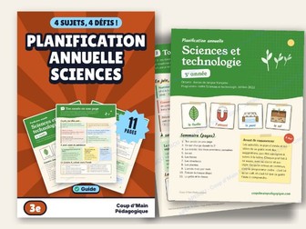 French Year Long Plan Grade 3 Ontario Science | Planification Sciences 3e