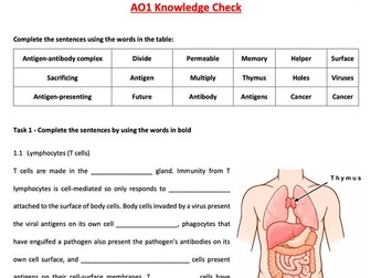 Cell Recognition and Immunity Independent Study Booklet
