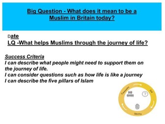RE SMART & PPT What does it mean to be a Muslim in Britain today? PART ONE 5 lessons RE Today plans