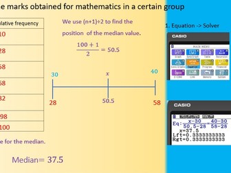 Edexcel A level statistics. Measures of average and spread with Casio FX-CG50