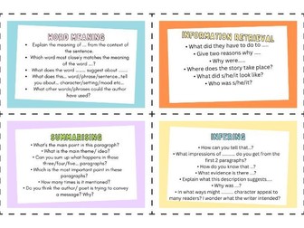KS2 reading comprehension question prompts