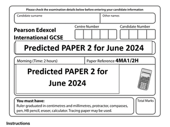 iGCSE Maths Edexcel Paper 2 June 2024 PRACTICE PAPERS