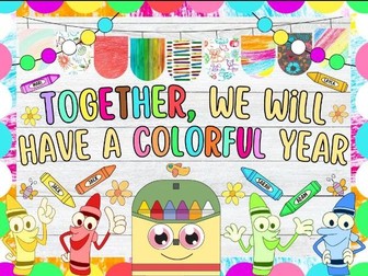 Crayon & Back To School Bulletin Board or Door Decor Kit | August & September