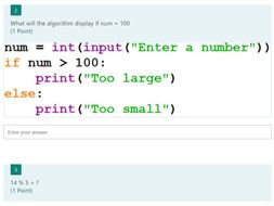 Python end of unit assessments - Self marked | Teaching Resources