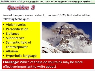 AQA Language Paper 2 Question 3 Lesson - observation