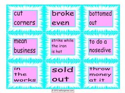 Idiom Cards #2-4 Pages = 36 Cards