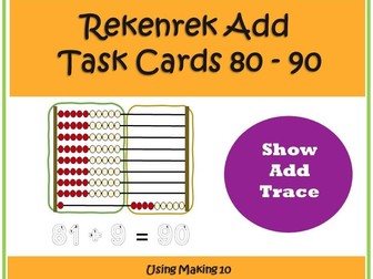 Rekenrek Adding Between 80 and 90 using bonds to 10