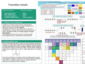 Transition metals and complexes