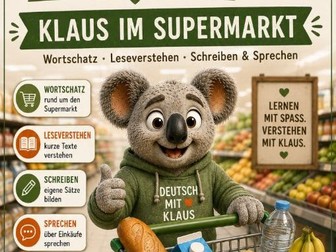 German Grocery Store Vocabulary and Reading Activities (A1–A2)