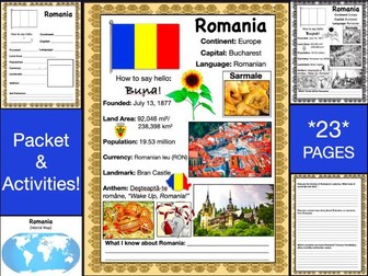 ROMANIA History & Geography, Travel The World Worksheet