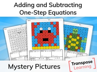 Solving One Step Equations With Addition & Subtraction | Ocean Mystery Pictures