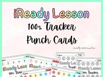 iReady Lesson Tracker Punch Cards Motivation