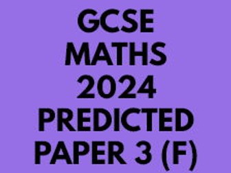 GCSE PREDICTED 2024 MATHS PAPER 3 FOUNDATION (OCR)