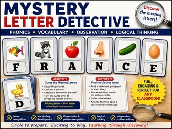 Mystery Letter Detective – Phonics Cards