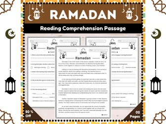 Ramadan Reading Comprehension Passage : A Cultural Journey for K-2 Learners