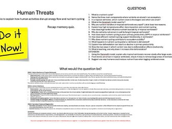 L6 Human Threats - Edexcel IA2 Geo Ecosystems