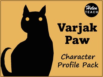 Varjak Paw Character Profile Example Text & Character Matching Pack