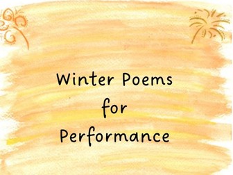 Christmas/Winter poems for KS1 & 2 Performance