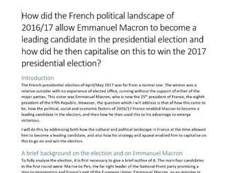 A* EPQ Project on the 2017 French Presidential Election