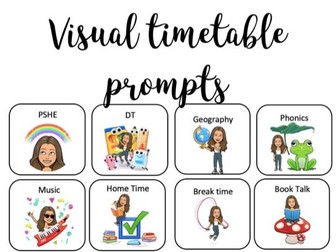 Visual Timetable photos and words 21 Cards