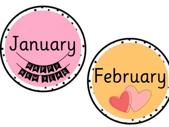 Months of the year wall display