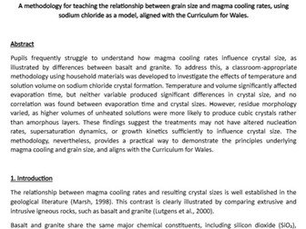 A methodology for teaching the relationship between grain size and magma cooling rates.