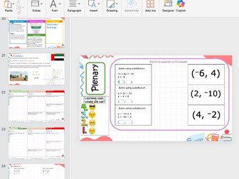 Simultaneous Equations - Substitution