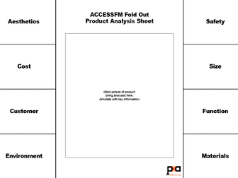 ACCESSFM Fold Out Product Analysis Sheet