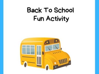 Back To School From Winter Break Activity