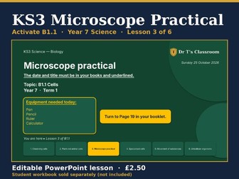 KS3 Activate B1.1 Cells: Microscope Practical