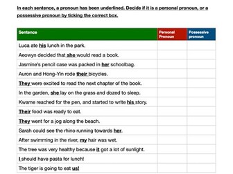 KS2 KS3 Pronouns and Prepositions Grammar Spag full lesson Year 4 5 6 7 8