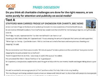 GCSE Paired Discussion Activity with Mark Scheme CBAC