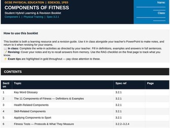Components of Fitness & Fitness Testing | Edexcel GCSE PE | Student Booklet