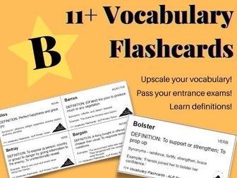 11+ and KS2 Vocabulary Flashcards - B