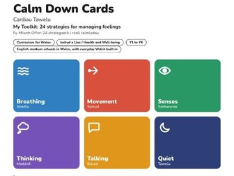 Calm Down Cards Curriculum for Wales Y1-6