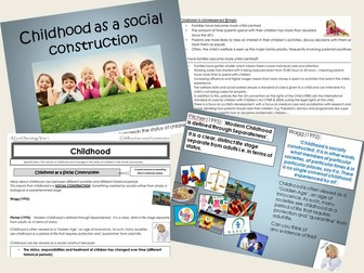 AQA Sociology - Year 1 -Families & Households - Childhood as a Social Construction