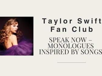 KS2–KS3 English: Monologue Writing (Taylor Swift-Inspired Creative Writing Unit)