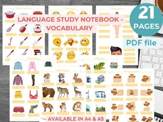 Language Learning STUDY NOTEBOOK | Printable PDF or iPad notes | Vocabulary Study Notebook