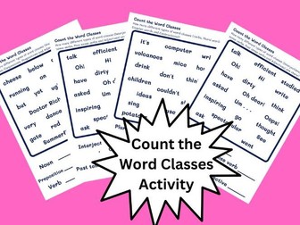 Count the Word Classes Worksheets