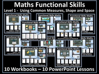 Level 1 Maths Functional Skills - Measures, Shape and Space Bundle
