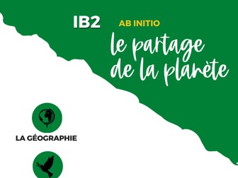 French Vocabulary List Sharing The Planet IB2 - Ab Initio